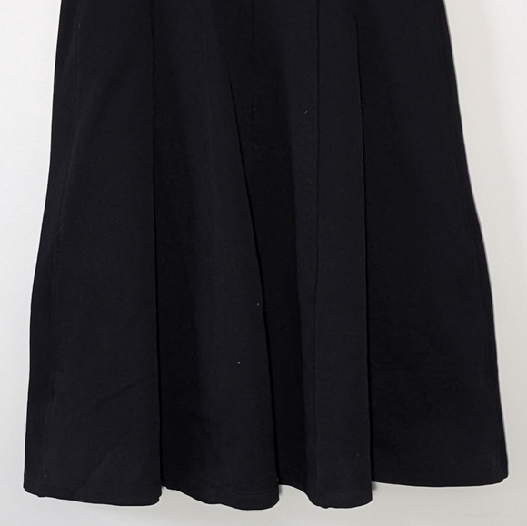 Theory Modern Tea Dress Fit Flare Highneck Black Summer Pique 2 Mini Size 6 - Picture 14 of 14